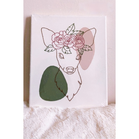 Deer Line Art on Canvas - Picture 4 of 4